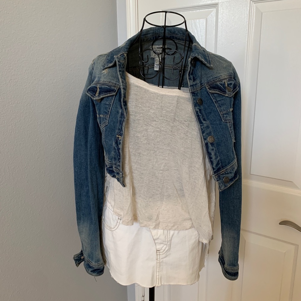 MNG MANGO cropped Denim Jacket - Picture 6 of 8